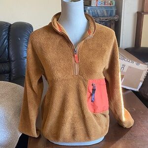 Patagonia Brown Pullover with Orange Accent